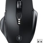 Uineer Wireless Mouse,Upgraded 2.4GHz Rechargeable (Battery Level Visible) Ergonomic Computer Mouse,4 Levels DPI, Wireless Mice for Laptop Computer