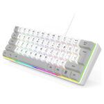 Wired RGB Gaming Membrance Keyboard. 60 Percent Mini Creamy LED Computer Keyboard