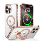 Desert Titanium for iPhone 15 Pro Max Case With 360° Spin Magnetic Stand