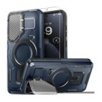 for Samsung Galaxy S24 FE Case Built-in Metal Camera Cover with Stand